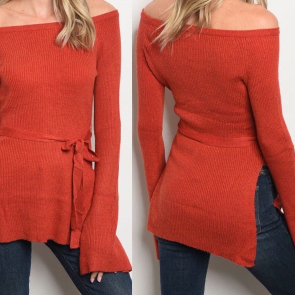 🎅🎁 BURNT ORANGE SWEATER TOP - Picture 3 of 6